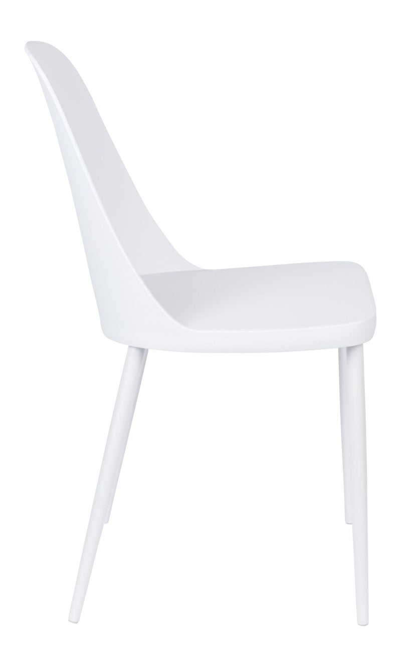Esszimmerstuhl Pip im 2er-Set, All White mit Metallgestell