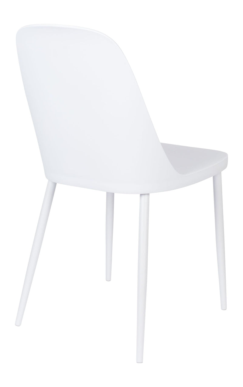 Esszimmerstuhl Pip im 2er-Set, All White mit Metallgestell