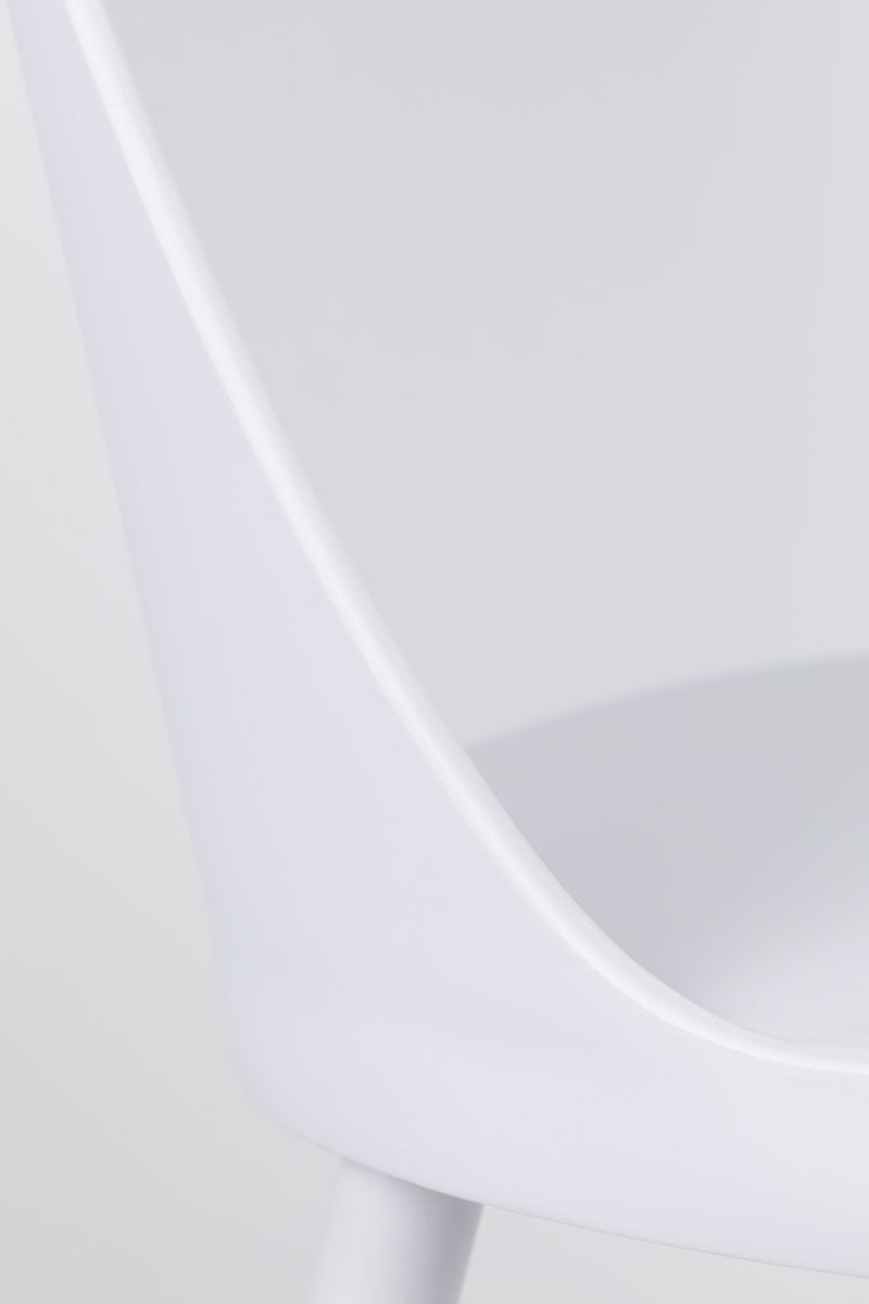 Esszimmerstuhl Pip im 2er-Set, All White mit Metallgestell