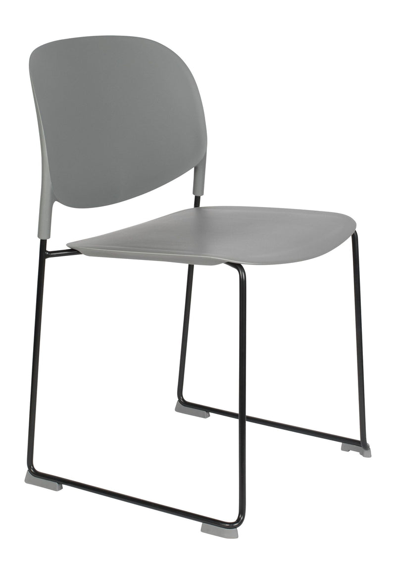 Esszimmerstuhl Stacks im 4er-Set, Grau, stapelbar aus Kunststoff