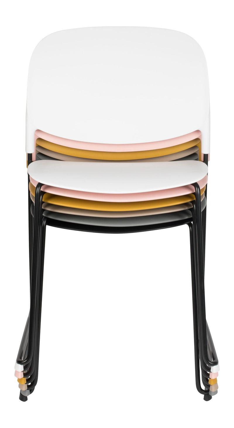 Esszimmerstuhl Stacks im 4er-Set, Grau, stapelbar aus Kunststoff