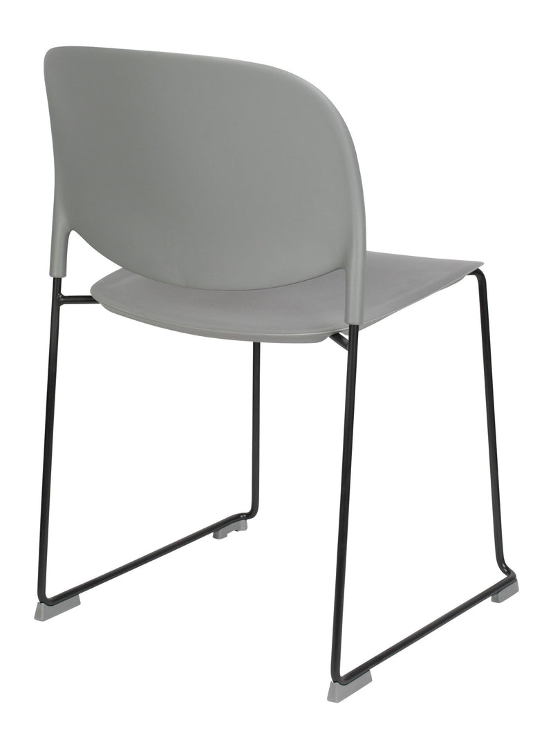 Esszimmerstuhl Stacks im 4er-Set, Grau, stapelbar aus Kunststoff