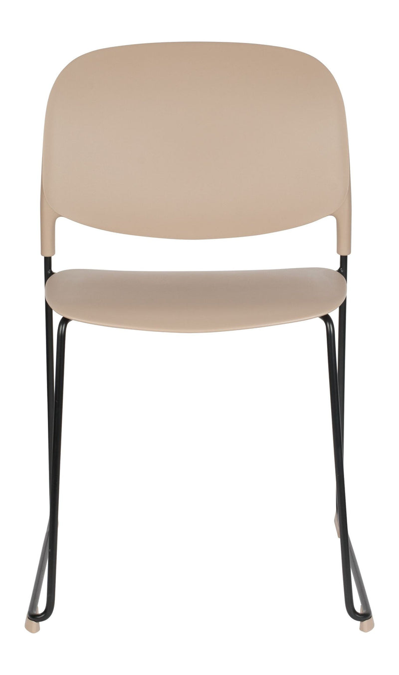 Esszimmerstuhl Stacks im 4er-Set, Braun, stapelbar mit Stahlgestell