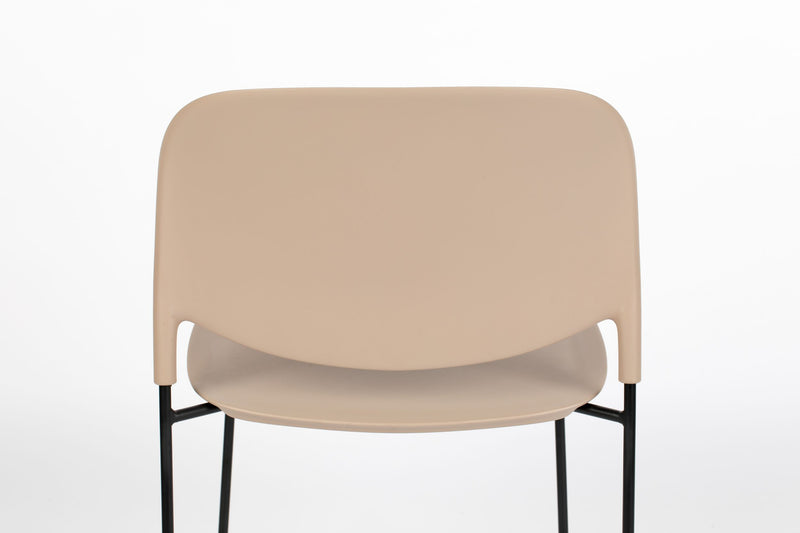 Esszimmerstuhl Stacks im 4er-Set, Braun, stapelbar mit Stahlgestell