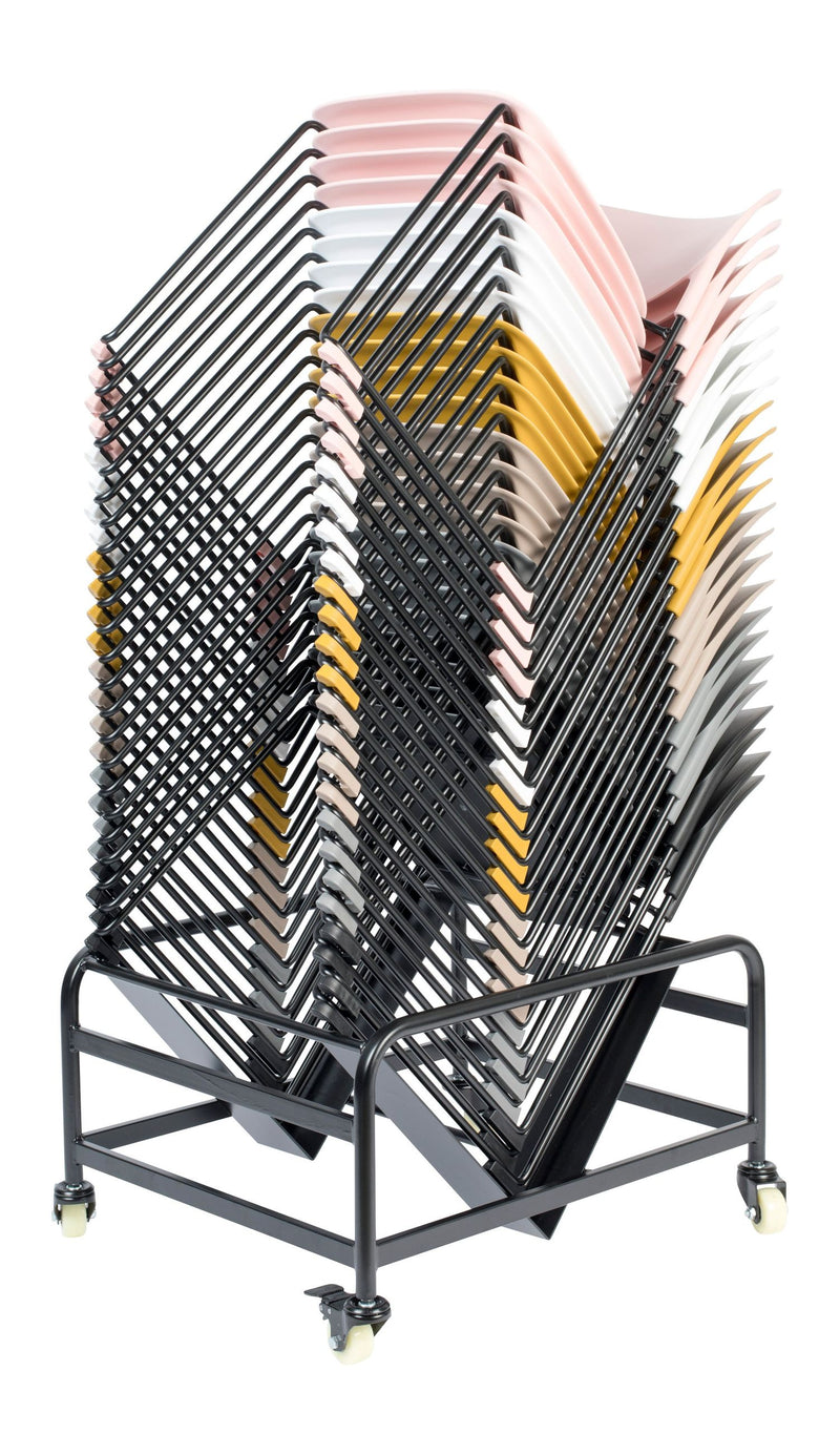 Esszimmerstuhl Stacks im 4er-Set, Braun, stapelbar mit Stahlgestell