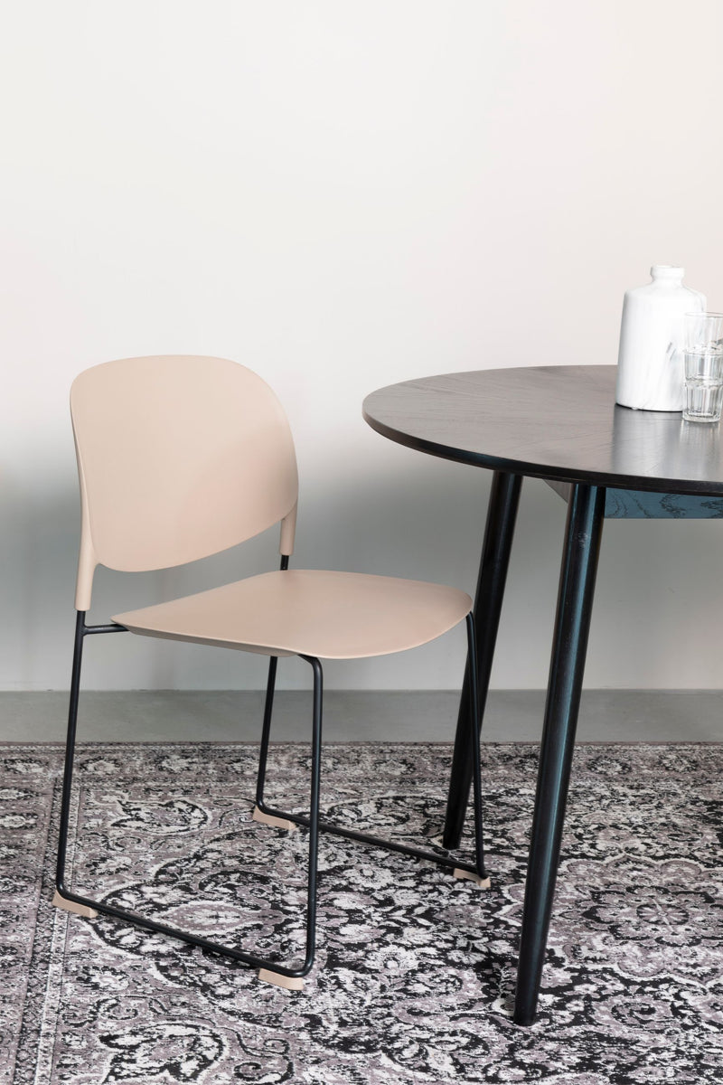 Esszimmerstuhl Stacks im 4er-Set, Braun, stapelbar mit Stahlgestell