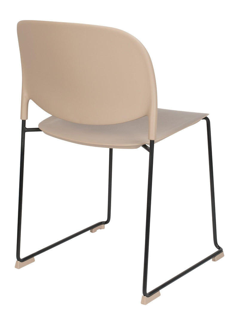 Esszimmerstuhl Stacks im 4er-Set, Braun, stapelbar mit Stahlgestell