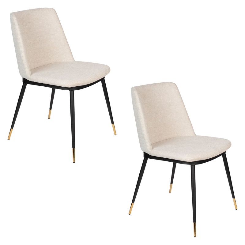Esszimmerstuhl Lionel im 2er-Set, Beige mit elegantem Stoffbezug