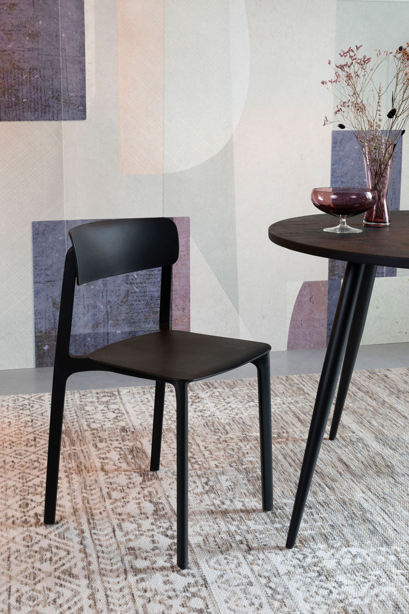 Esszimmerstuhl Clive im 4er-Set, Schwarz aus Kunststoff für Wohnzimmer