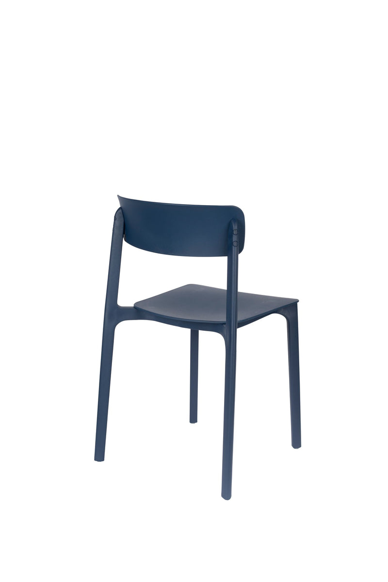Esszimmerstuhl Clive im 4er-Set, Dunkelblau aus Kunststoff, stapelbar
