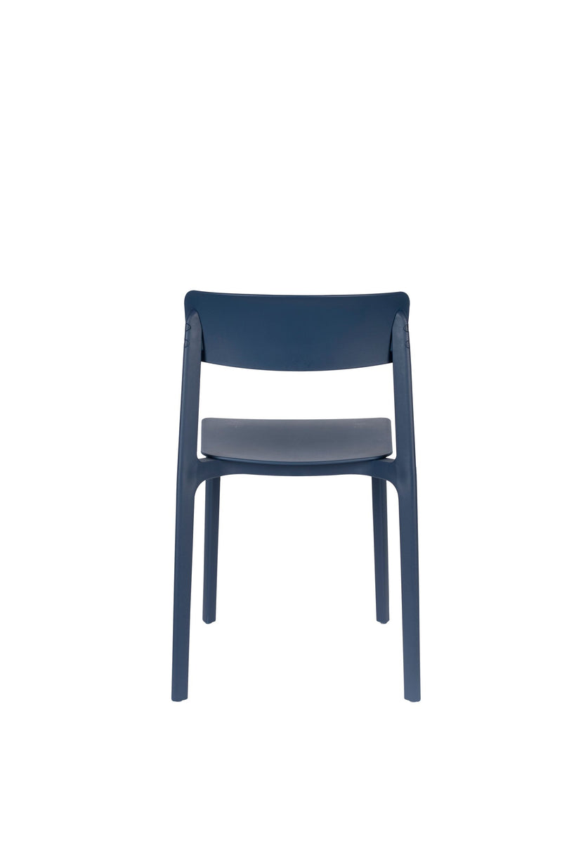 Esszimmerstuhl Clive im 4er-Set, Dunkelblau aus Kunststoff, stapelbar