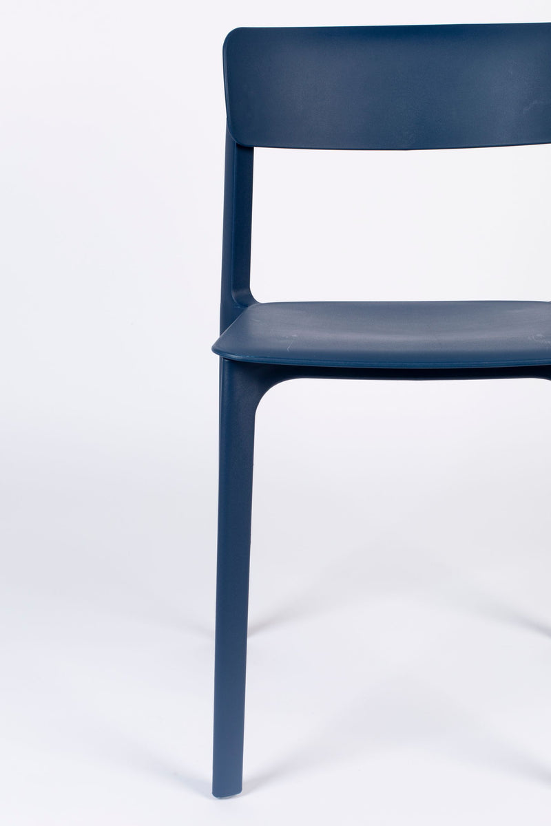 Esszimmerstuhl Clive im 4er-Set, Dunkelblau aus Kunststoff, stapelbar