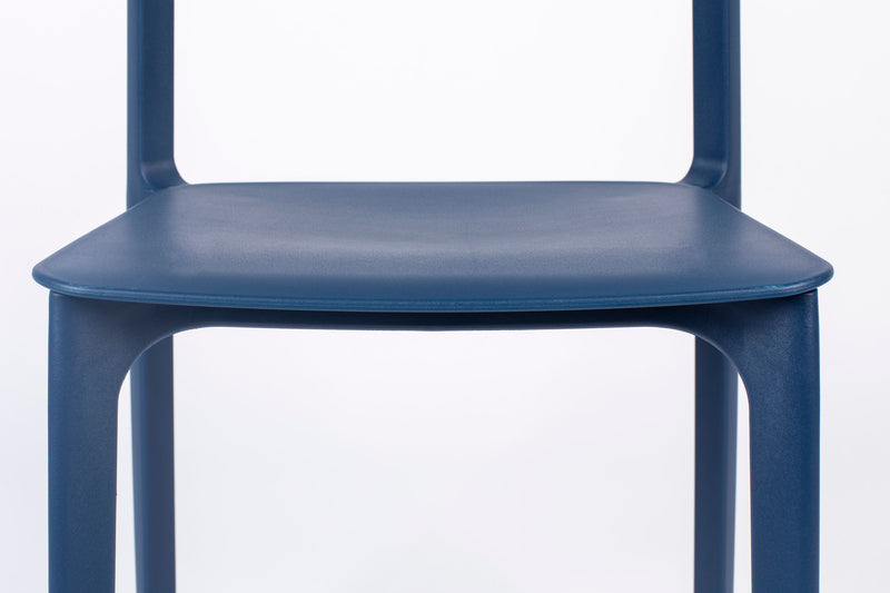 Esszimmerstuhl Clive im 4er-Set, Dunkelblau aus Kunststoff, stapelbar