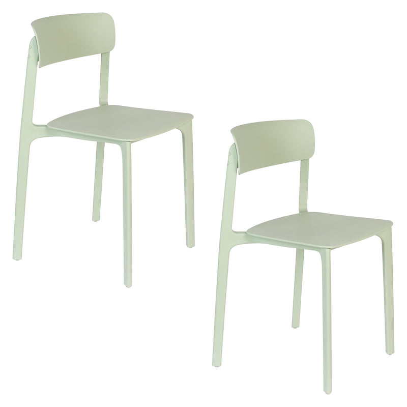 Esszimmerstuhl Clive im 4er-Set, Hellgrün aus Kunststoff, stapelbar