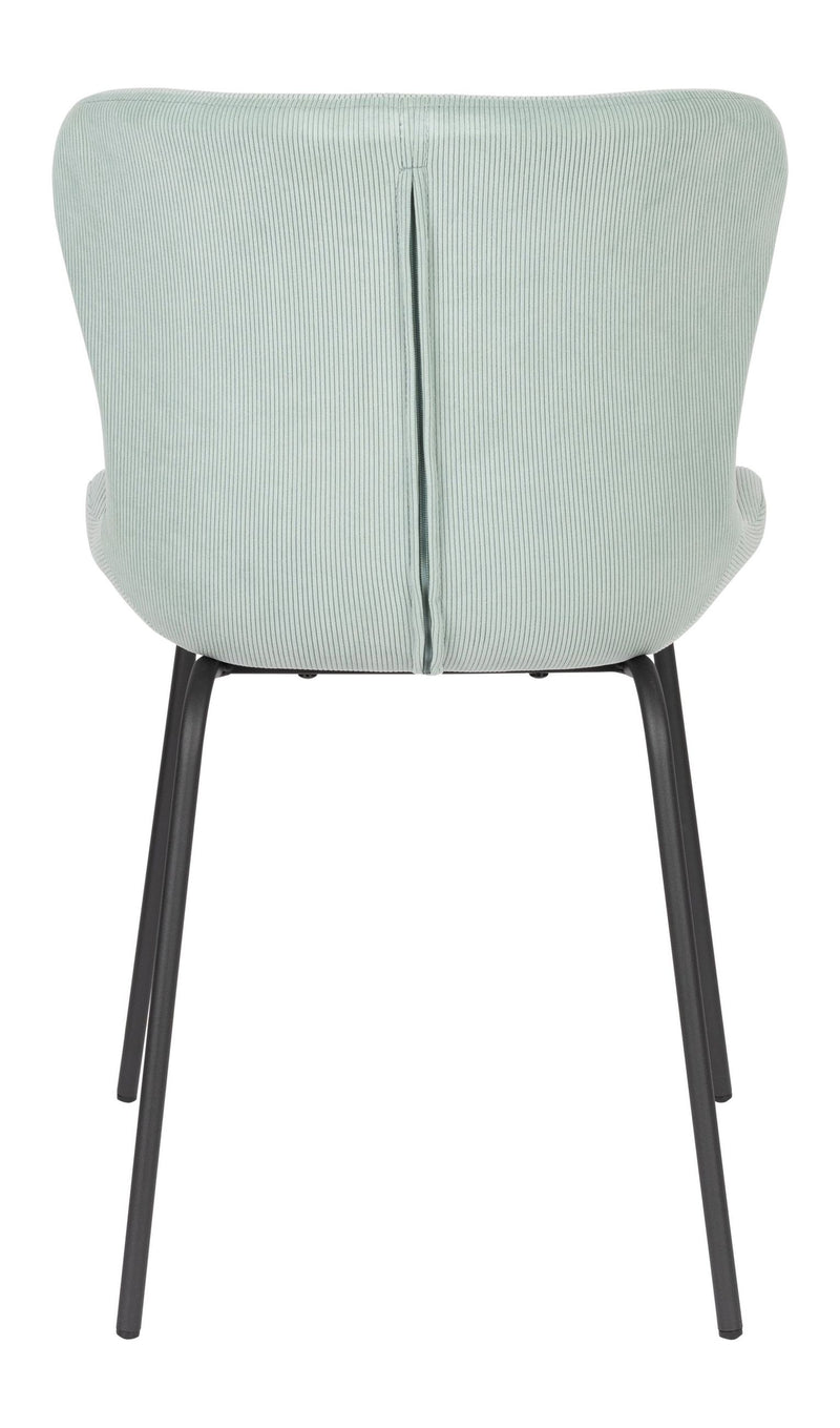 Esszimmerstuhl Junzo im 2er-Set, Light Green mit Rippstoff-Bezug