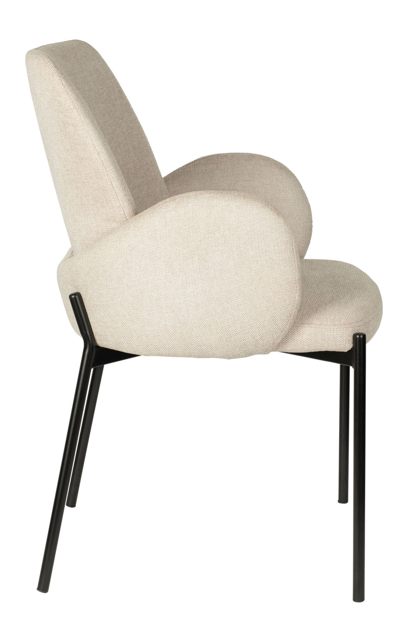 Esszimmerstuhl Tjarda im 2er-Set, Taupe mit gepolsterter Sitzfläche