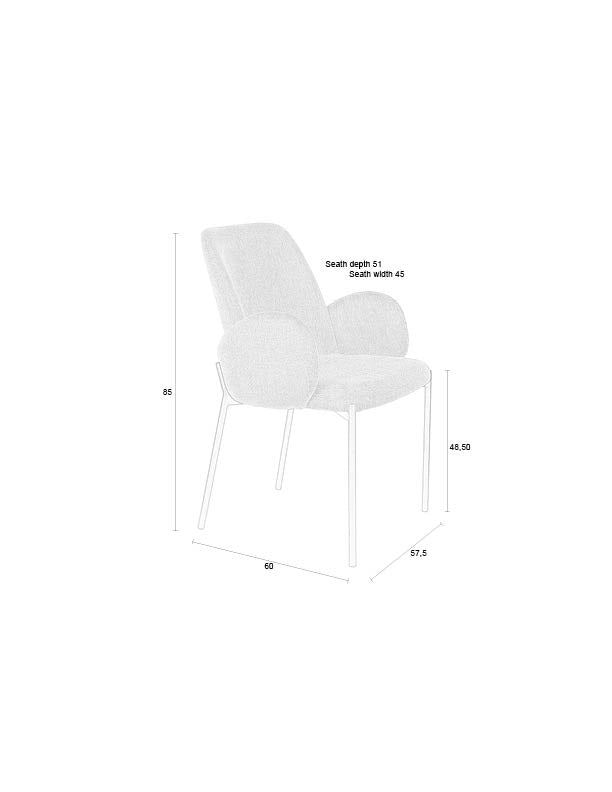 Esszimmerstuhl Tjarda im 2er-Set, Taupe mit gepolsterter Sitzfläche