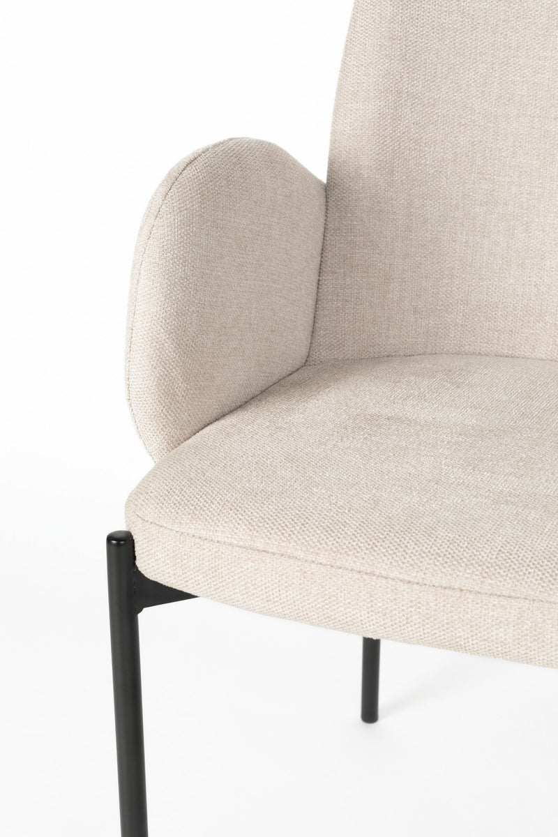 Esszimmerstuhl Tjarda im 2er-Set, Taupe mit gepolsterter Sitzfläche