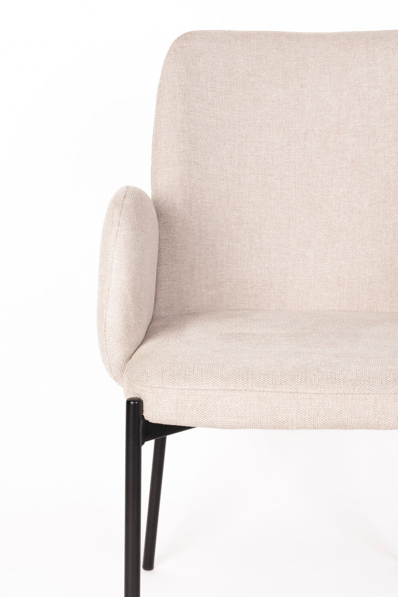 Esszimmerstuhl Tjarda im 2er-Set, Taupe mit gepolsterter Sitzfläche