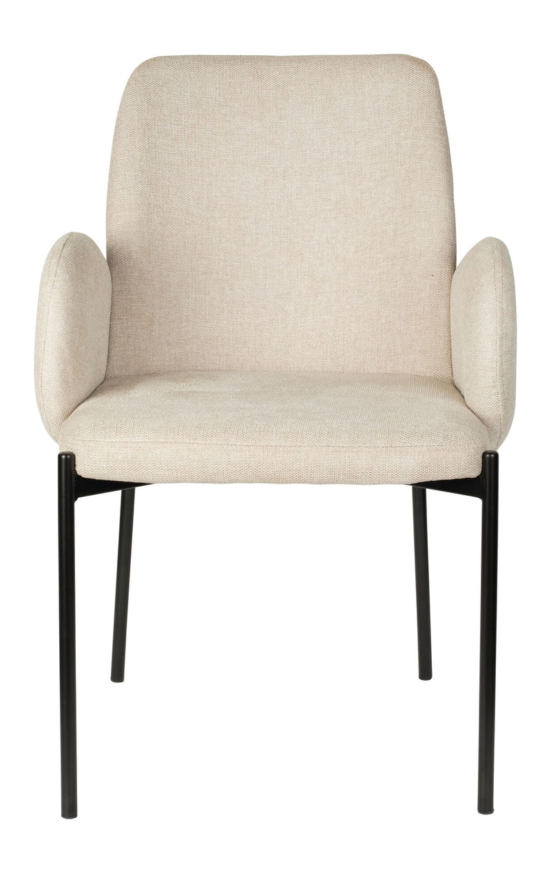 Esszimmerstuhl Tjarda im 2er-Set, Taupe mit gepolsterter Sitzfläche