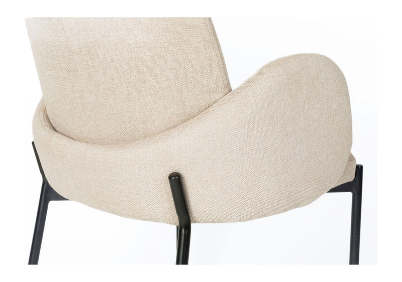 Esszimmerstuhl Tjarda im 2er-Set, Taupe mit gepolsterter Sitzfläche