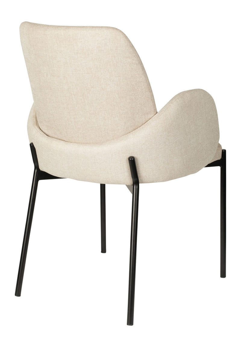 Esszimmerstuhl Tjarda im 2er-Set, Taupe mit gepolsterter Sitzfläche