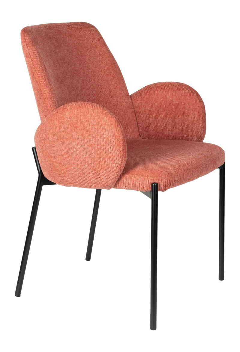 Esszimmerstuhl Tjarda im 2er-Set, Old Pink mit Metallgestell