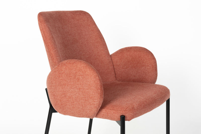 Esszimmerstuhl Tjarda im 2er-Set, Old Pink mit Metallgestell