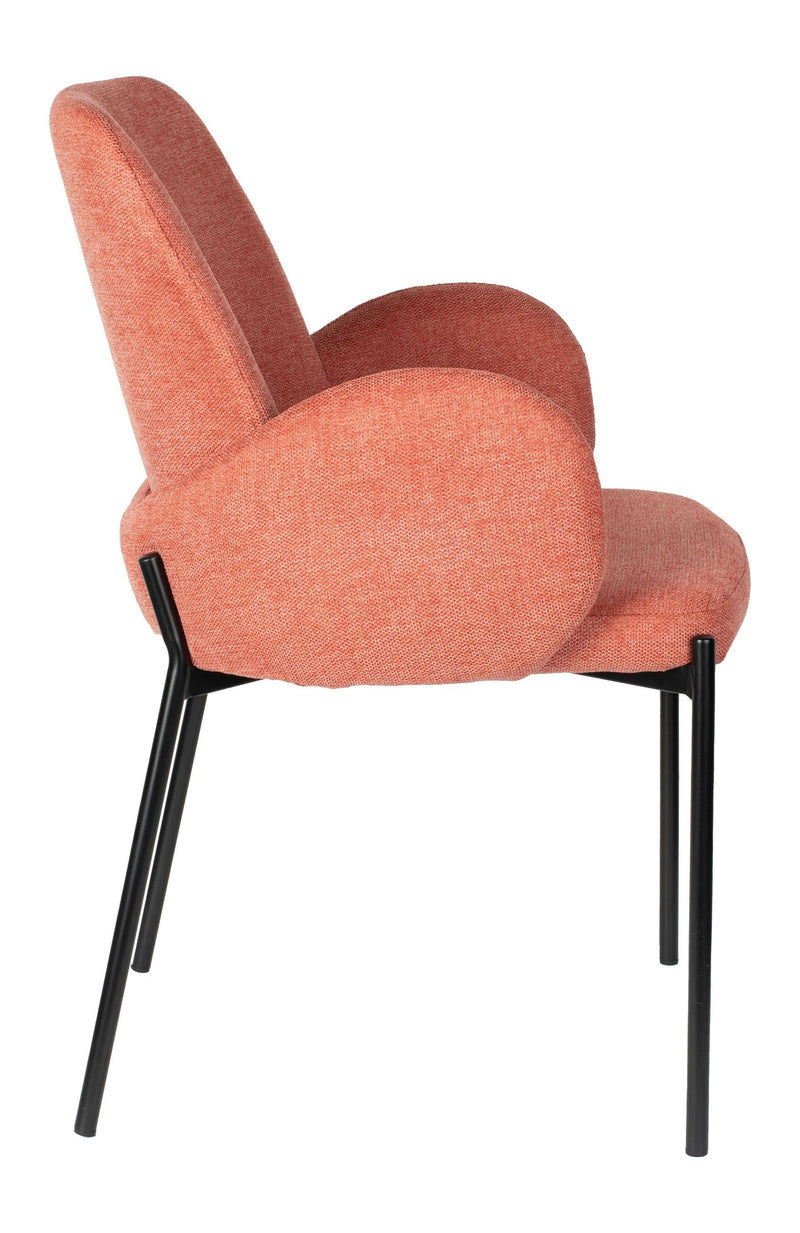 Esszimmerstuhl Tjarda im 2er-Set, Old Pink mit Metallgestell