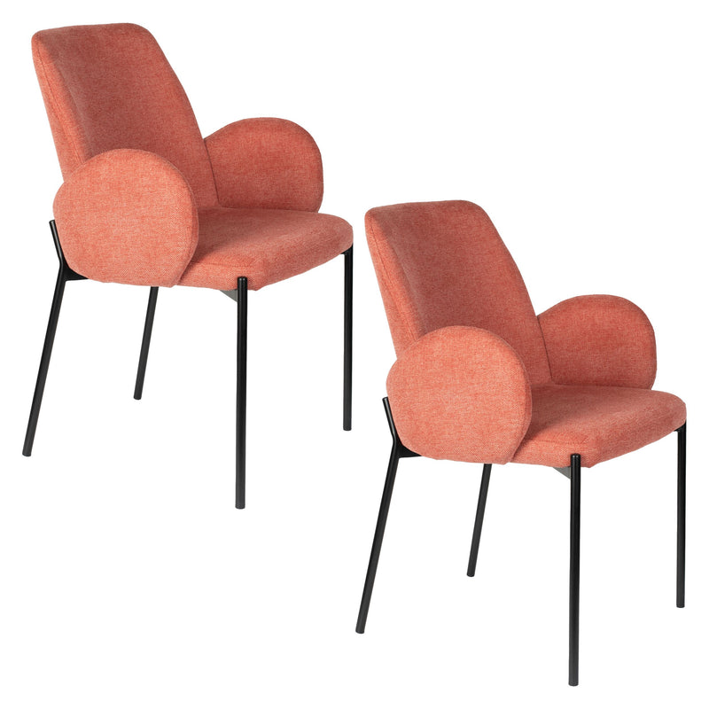Esszimmerstuhl Tjarda im 2er-Set, Old Pink mit Metallgestell