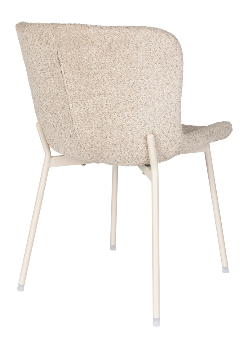 Esszimmerstuhl Marion im 2er-Set, Off White mit Bouclé-Bezug