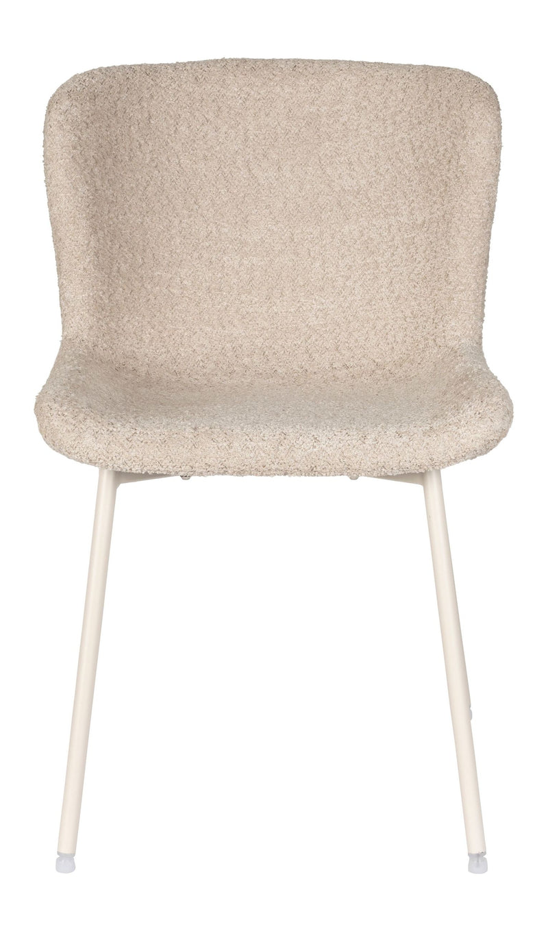 Esszimmerstuhl Marion im 2er-Set, Off White mit Bouclé-Bezug