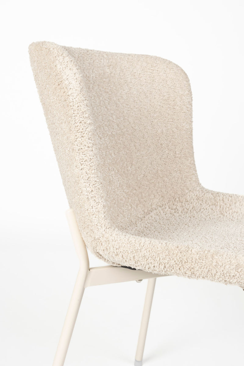 Esszimmerstuhl Marion im 2er-Set, Off White mit Bouclé-Bezug