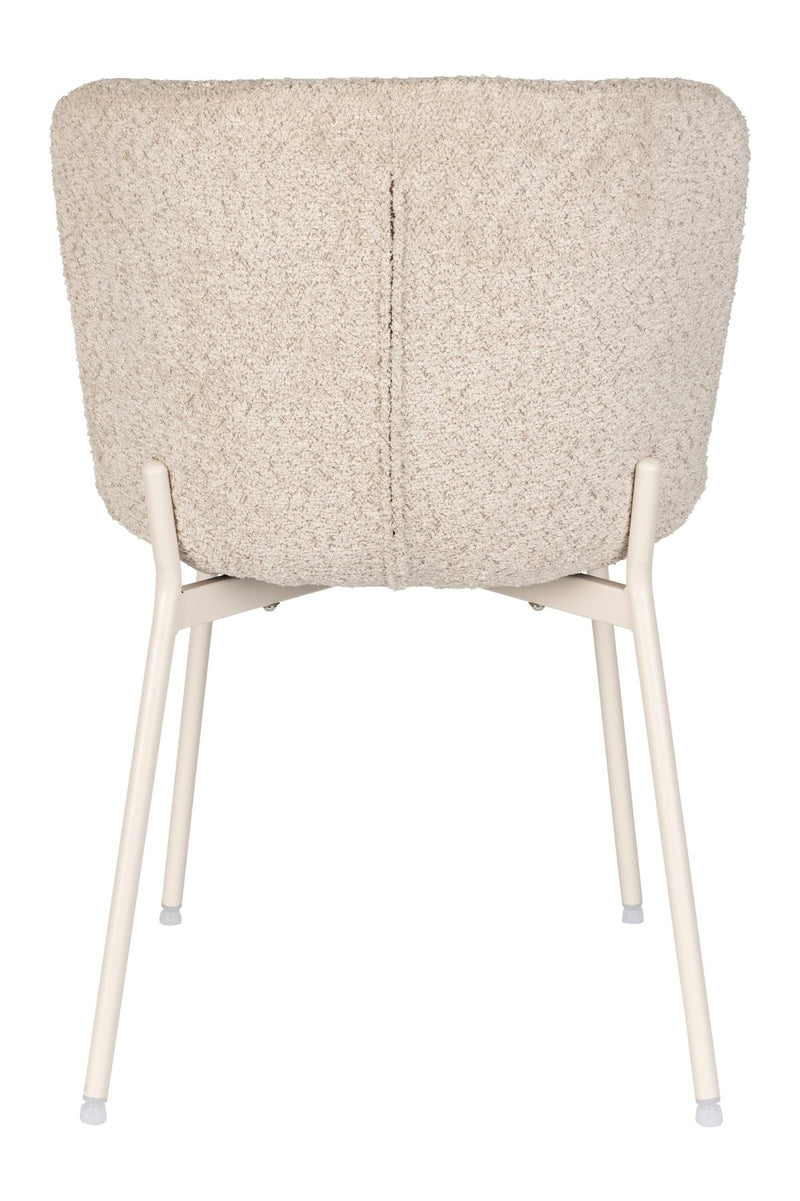 Esszimmerstuhl Marion im 2er-Set, Off White mit Bouclé-Bezug