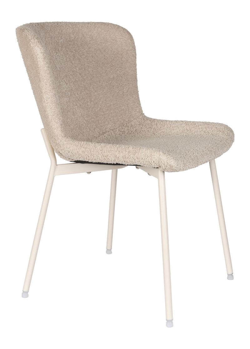 Esszimmerstuhl Marion im 2er-Set, Off White mit Bouclé-Bezug