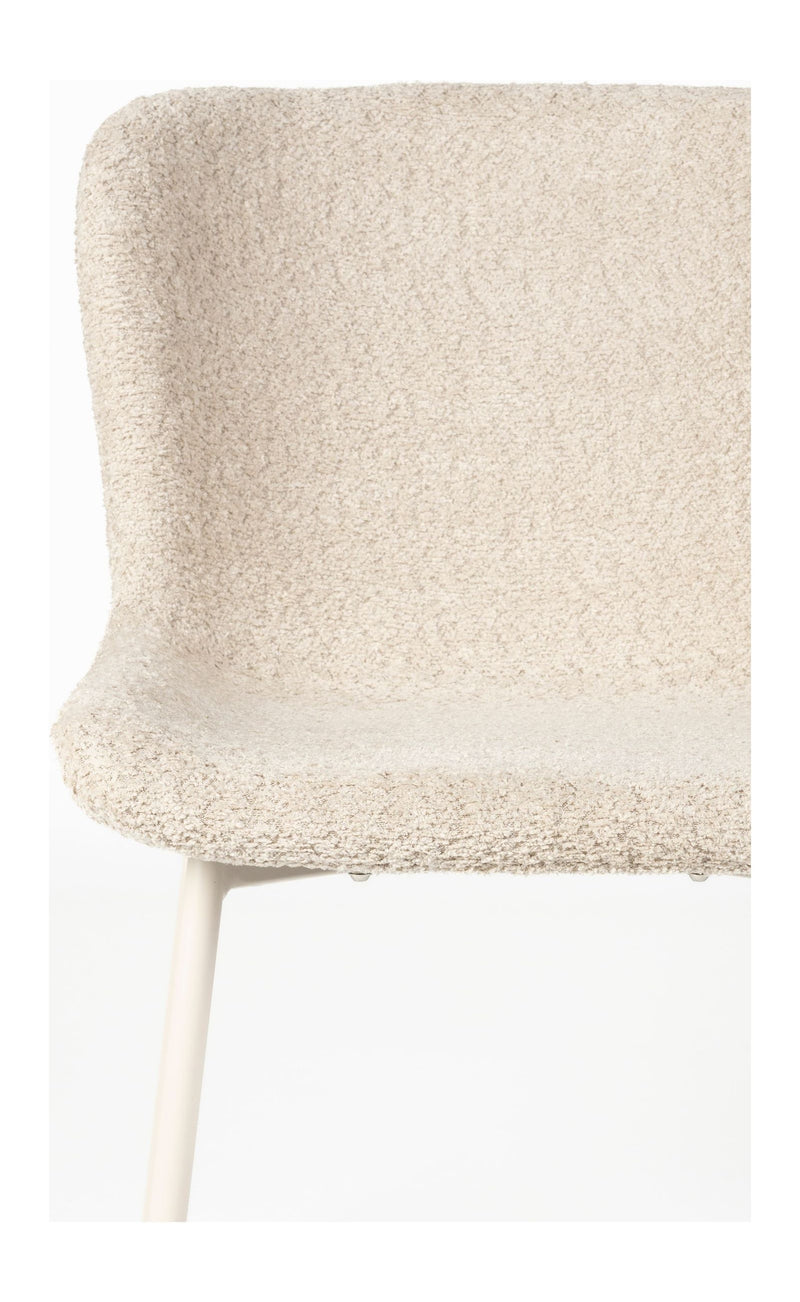 Esszimmerstuhl Marion im 2er-Set, Off White mit Bouclé-Bezug