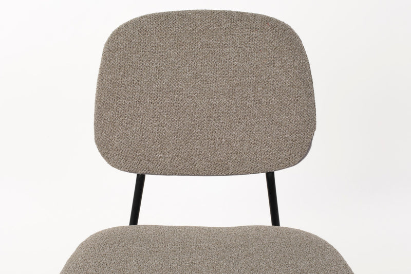 Esszimmerstuhl Roos im 2er-Set, Beige mit schwarzem Metallgestell