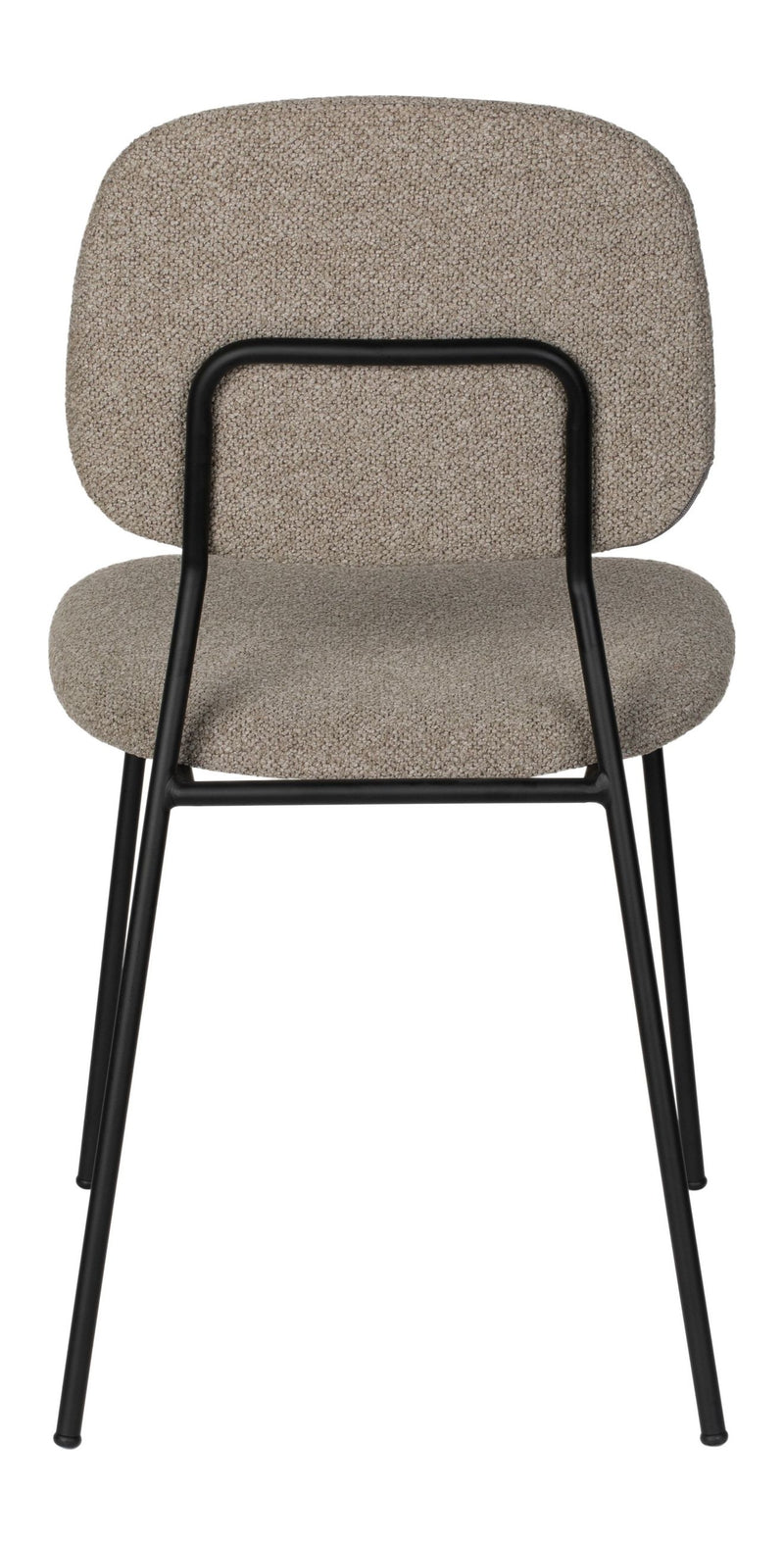 Esszimmerstuhl Roos im 2er-Set, Beige mit schwarzem Metallgestell