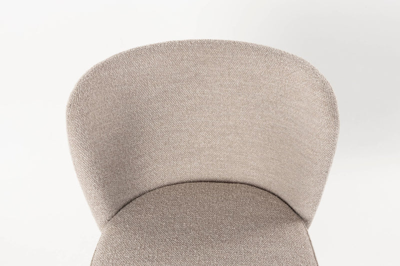 Esszimmerstuhl Guus im 2er-Set, Beige mit Bouclé-Bezug & Metallgestell