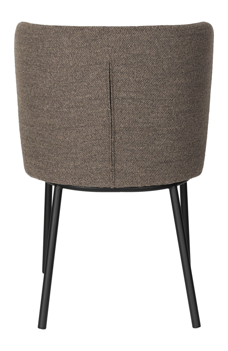 Esszimmerstuhl Guus im 2er-Set, Braun mit Bouclé und Metallgestell