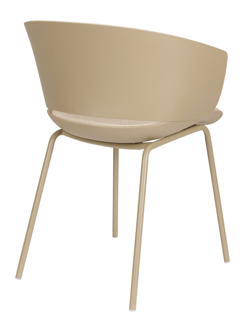 Esszimmerstuhl Jessica im 4er-Set, Beige mit Metallgestell für Küche