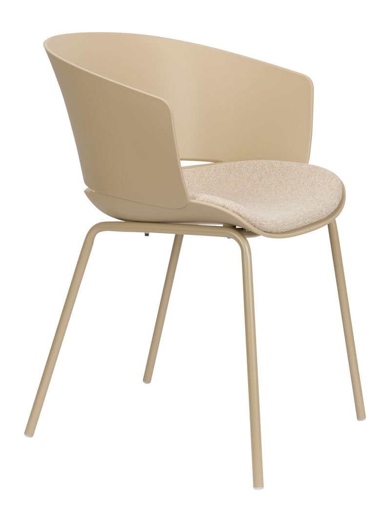 Esszimmerstuhl Jessica im 4er-Set, Beige mit Metallgestell für Küche