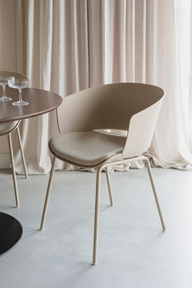 Esszimmerstuhl Jessica im 4er-Set, Beige mit Metallgestell für Küche