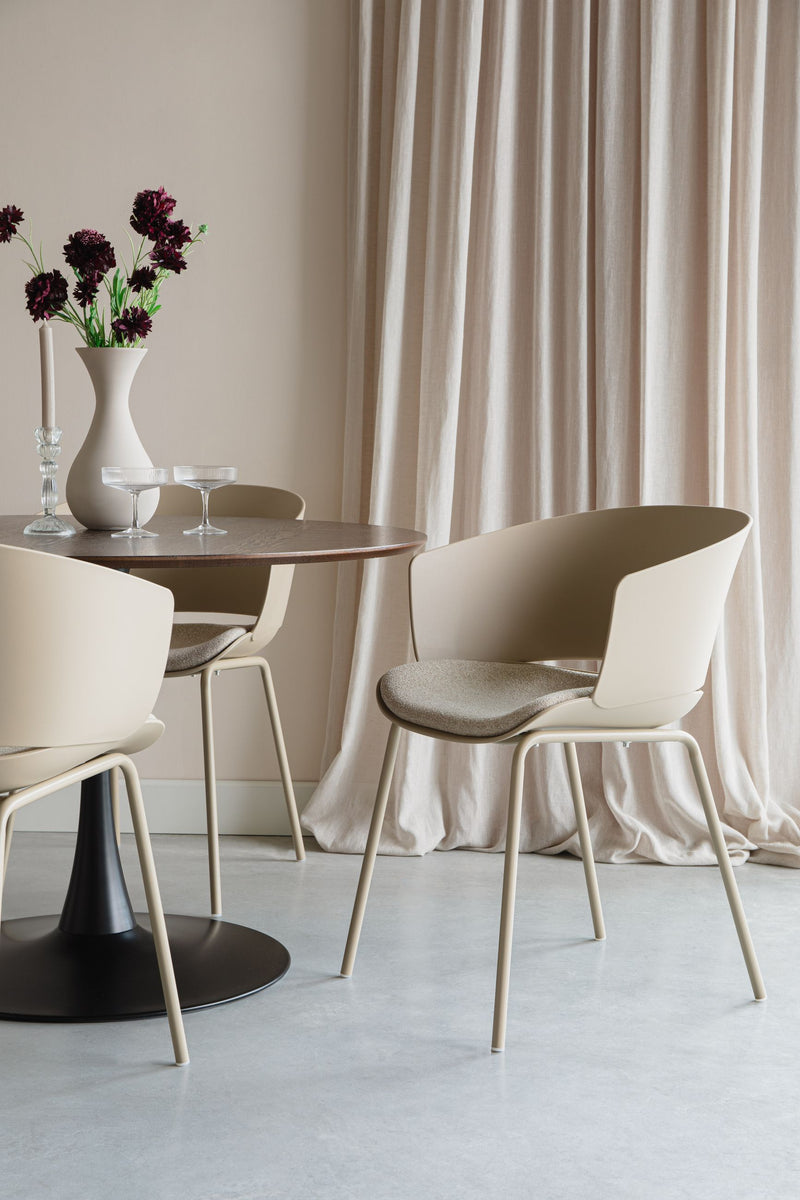 Esszimmerstuhl Jessica im 4er-Set, Beige mit Metallgestell für Küche