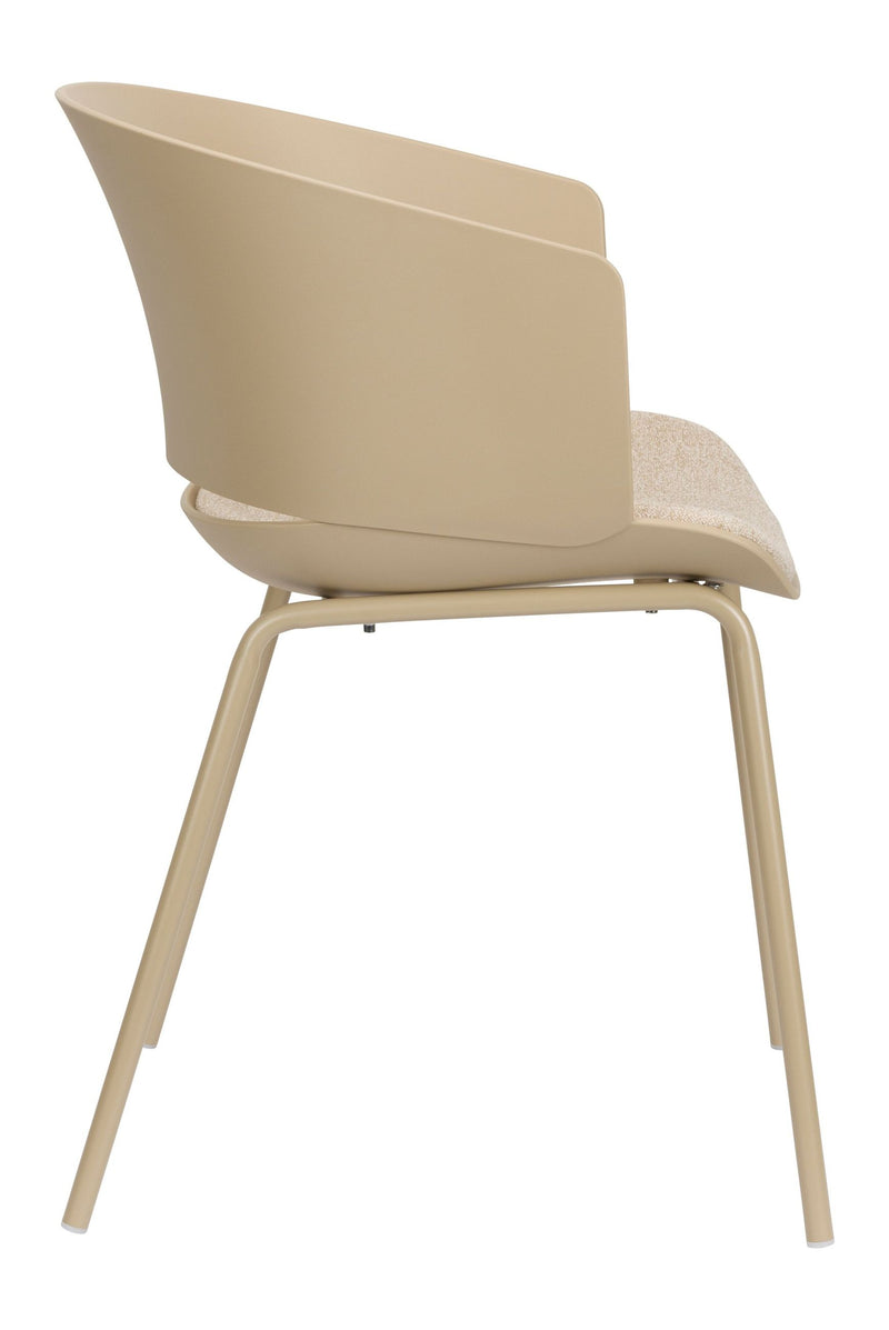 Esszimmerstuhl Jessica im 4er-Set, Beige mit Metallgestell für Küche