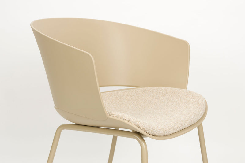 Esszimmerstuhl Jessica im 4er-Set, Beige mit Metallgestell für Küche