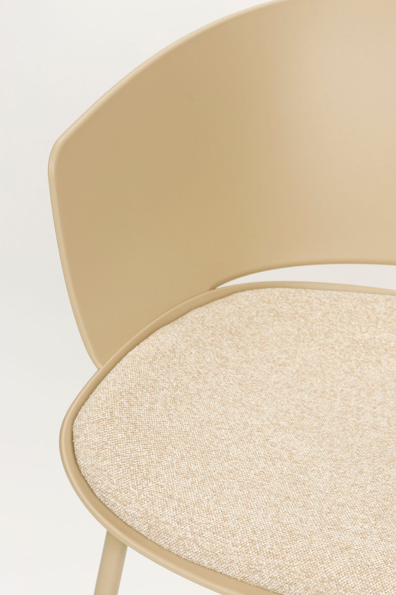 Esszimmerstuhl Jessica im 4er-Set, Beige mit Metallgestell für Küche