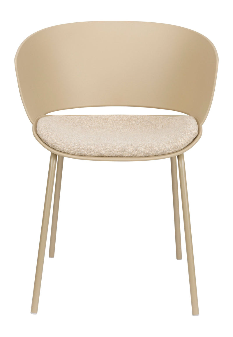 Esszimmerstuhl Jessica im 4er-Set, Beige mit Metallgestell für Küche