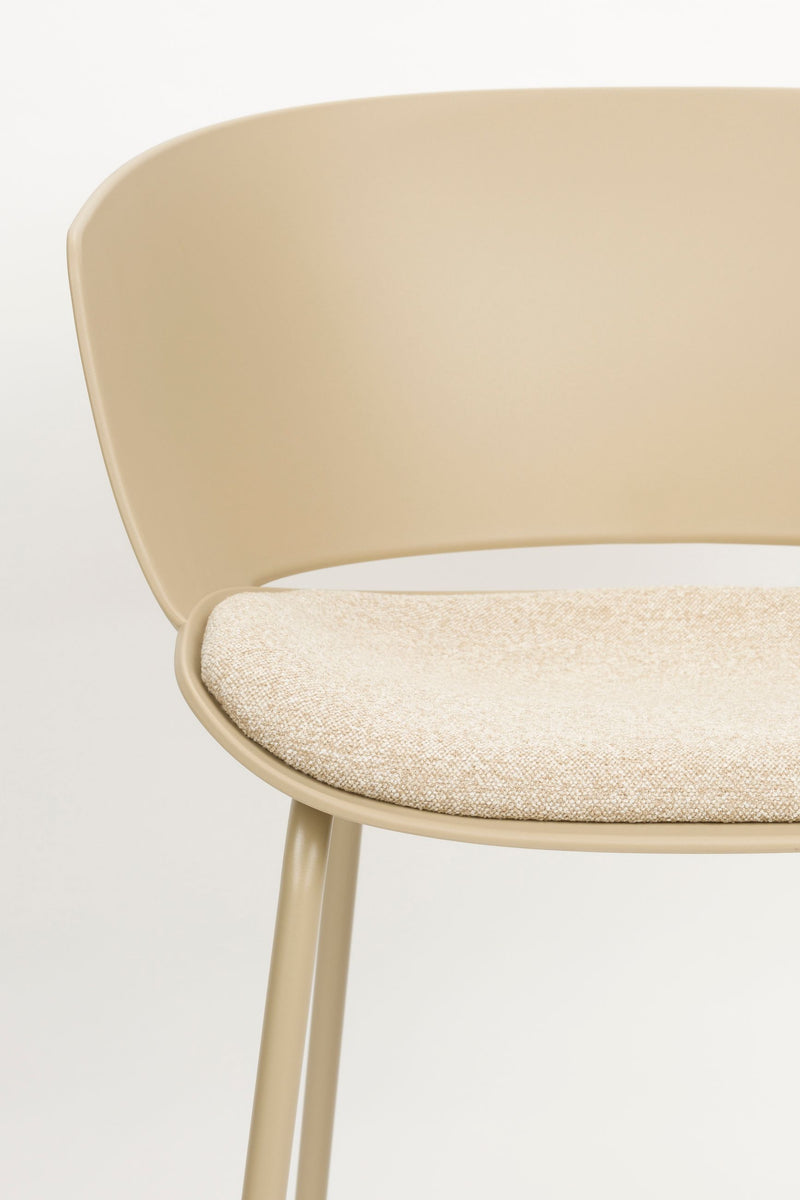 Esszimmerstuhl Jessica im 4er-Set, Beige mit Metallgestell für Küche