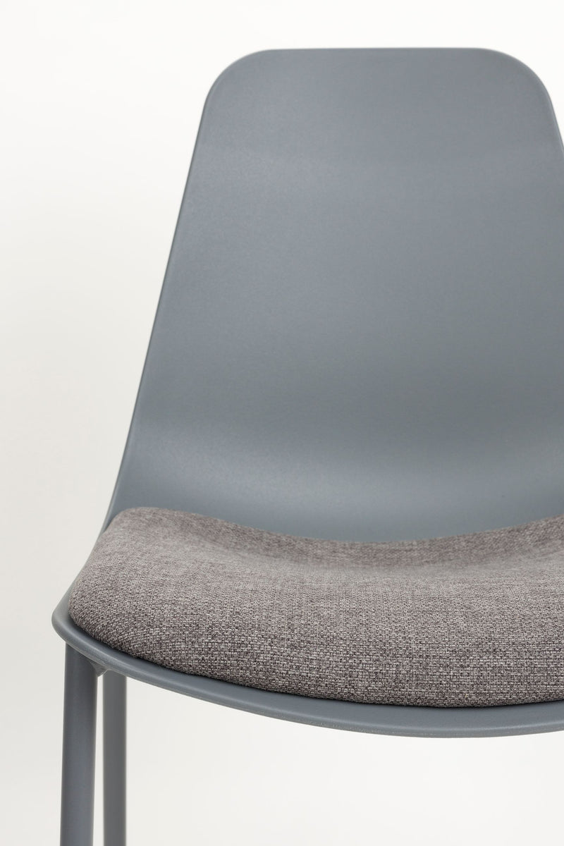 Esszimmerstuhl Jeffrey im 4er-Set, Grau mit Metallgestell